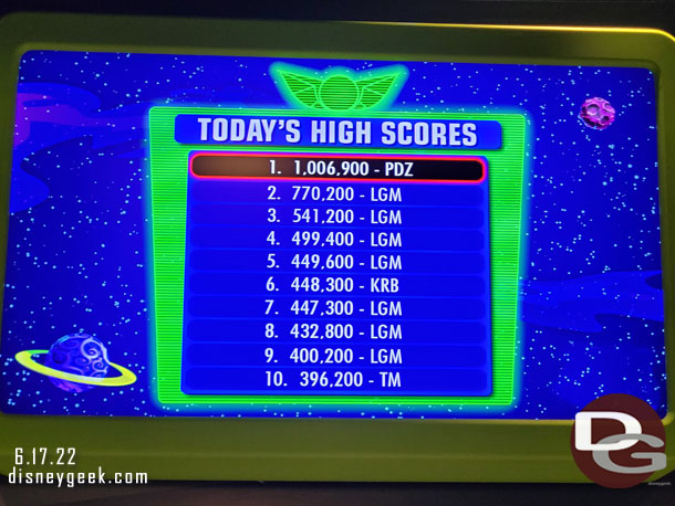 Another member of my group in the car behind us had a much better angle and scored over 1 million points due to the stoppage.