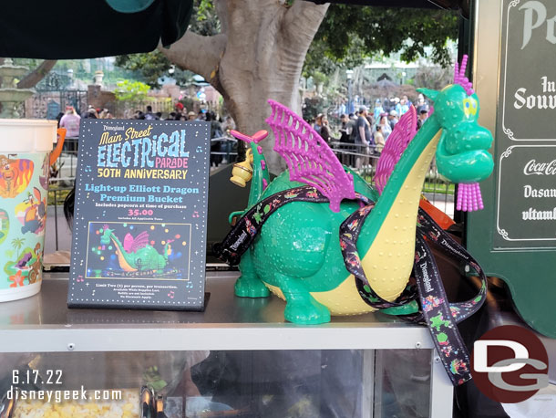 Main Street Electrical Parade popcorn buckets were in stock again at several locations.