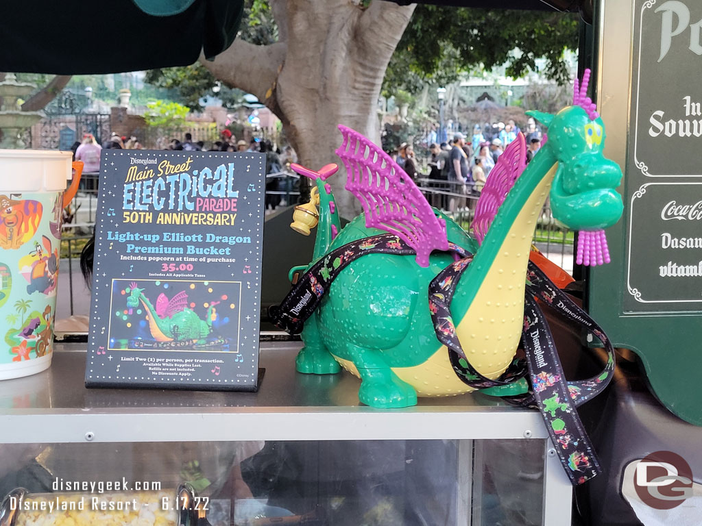 Main Street Electrical Parade popcorn buckets were in stock again at several locations.