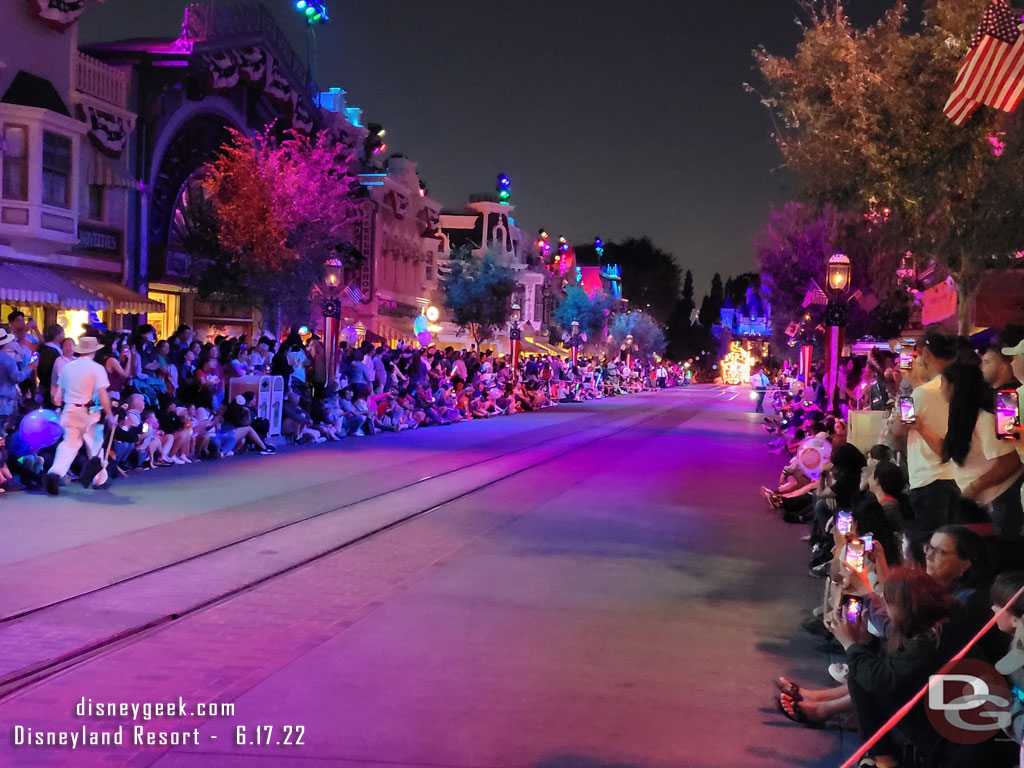 8:57pm - The parade is coming into view.