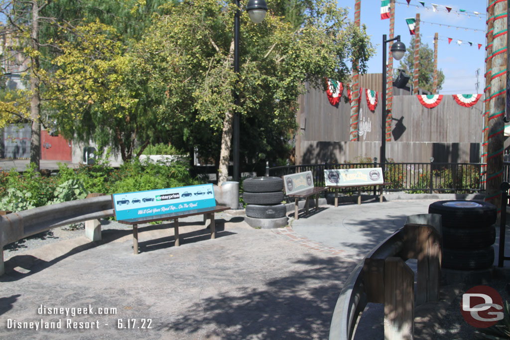 One of the Never Tire benches features an Enterprise ad now.. not sure how long this has been there but first time I noticed it.