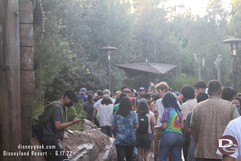 Rise of the Resistance was posted at 110 minutes and filled its extended queue with guests outside wrapping to the train bridge.