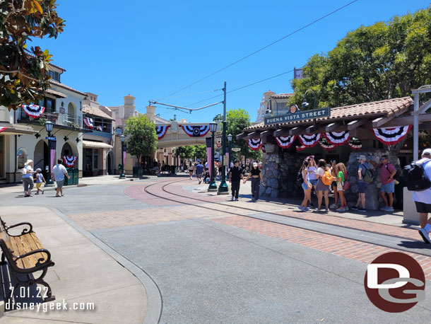 1:29pm - Buena Vista Street at Disney California Adventure