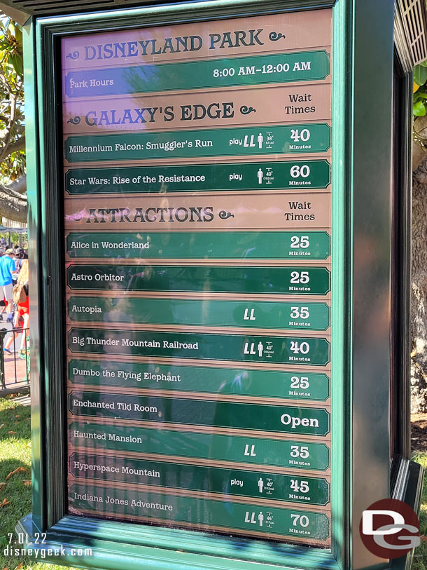 4:56pm - Disneyland wait times