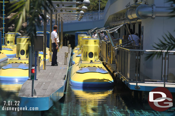 A number of cast members on the dock training as subs arrived and were dispatched.