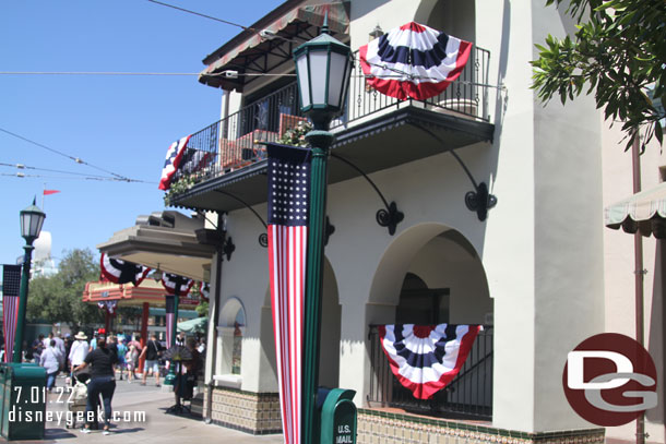 Buena Vista Street is ready for the 4th of July.