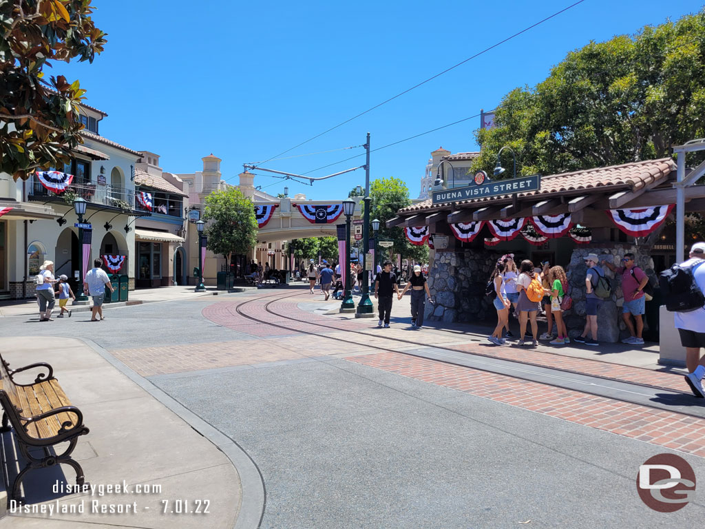 1:29pm - Buena Vista Street at Disney California Adventure