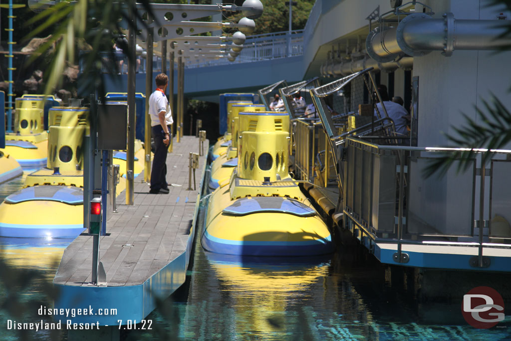 A number of cast members on the dock training as subs arrived and were dispatched.