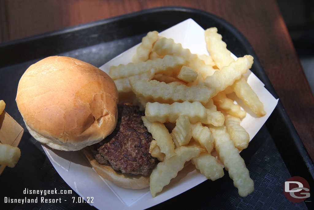 The kids meal is also a double burger.