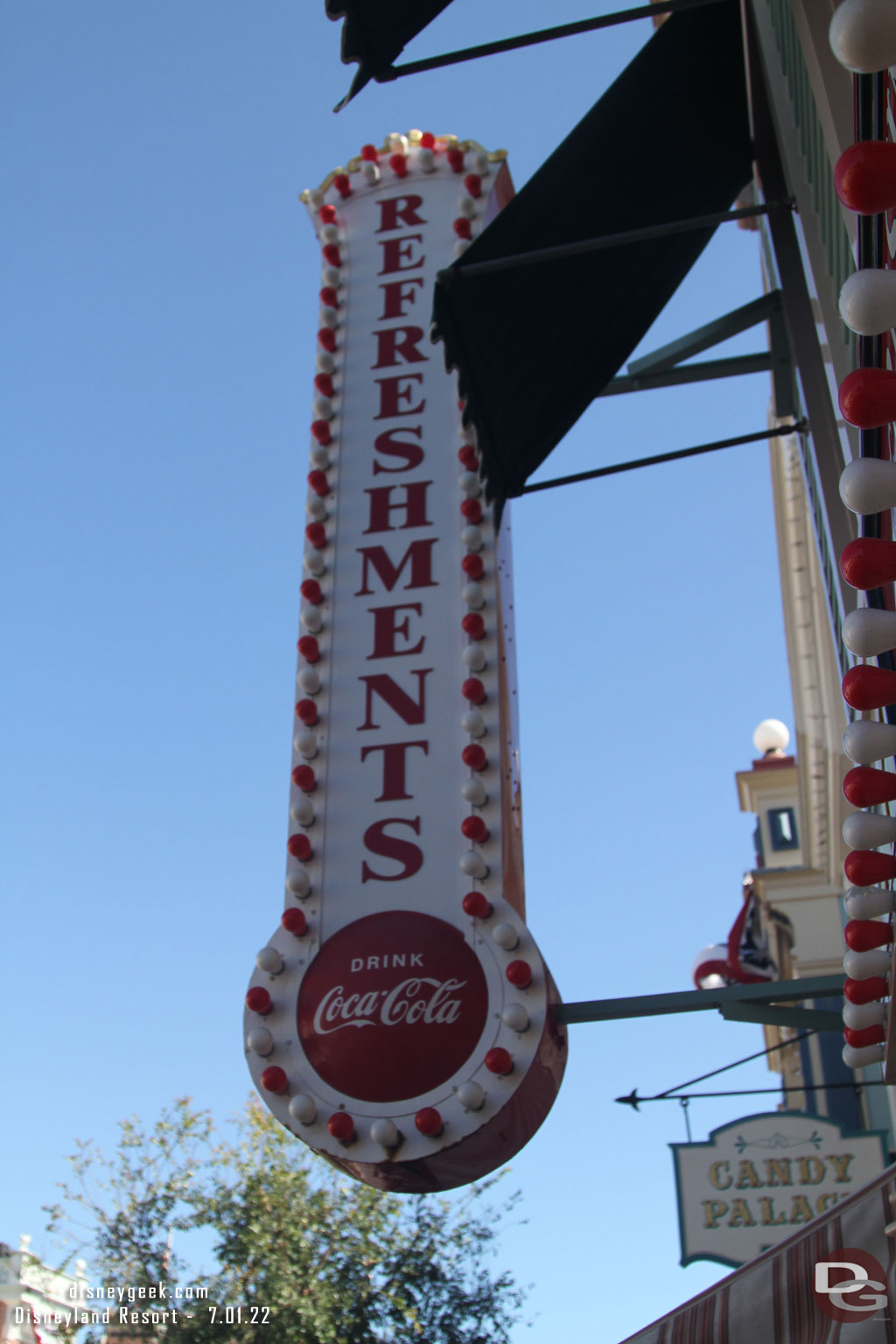 The Refreshment Corner sign looks to be needing some TLC.