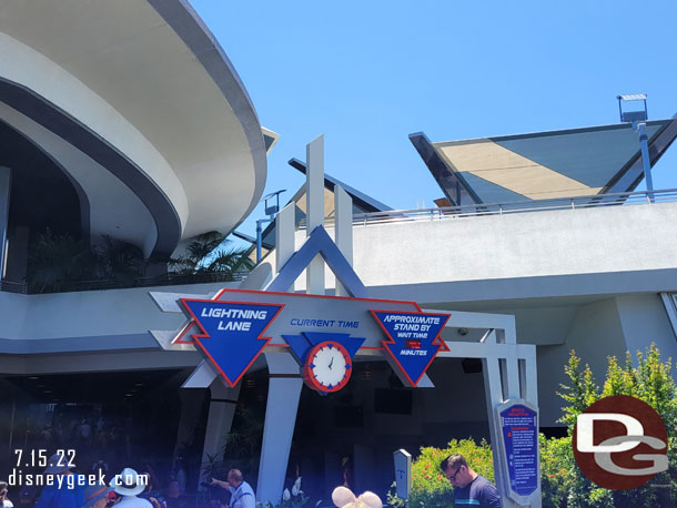 Decided to check out the Lightyear meet and greet since I had not yet.  I believe that said 40 min wait for Space Mountain.