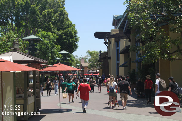 Walking through Downtown Disney. Note World of Disney is still one way only.. the side by La Brea Bakery is the entrance the door by Starbucks the exit.