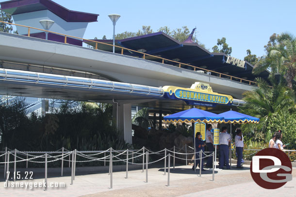 All the walls in the queue of the Finding Nemo Submarine Voyage are now gone.  The attraction reopens on July 25th. 