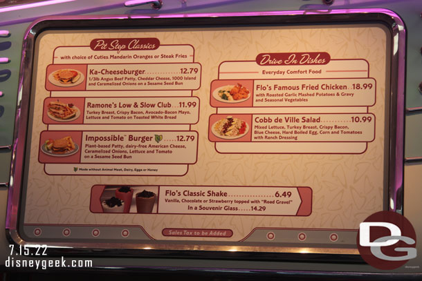 The current menu.