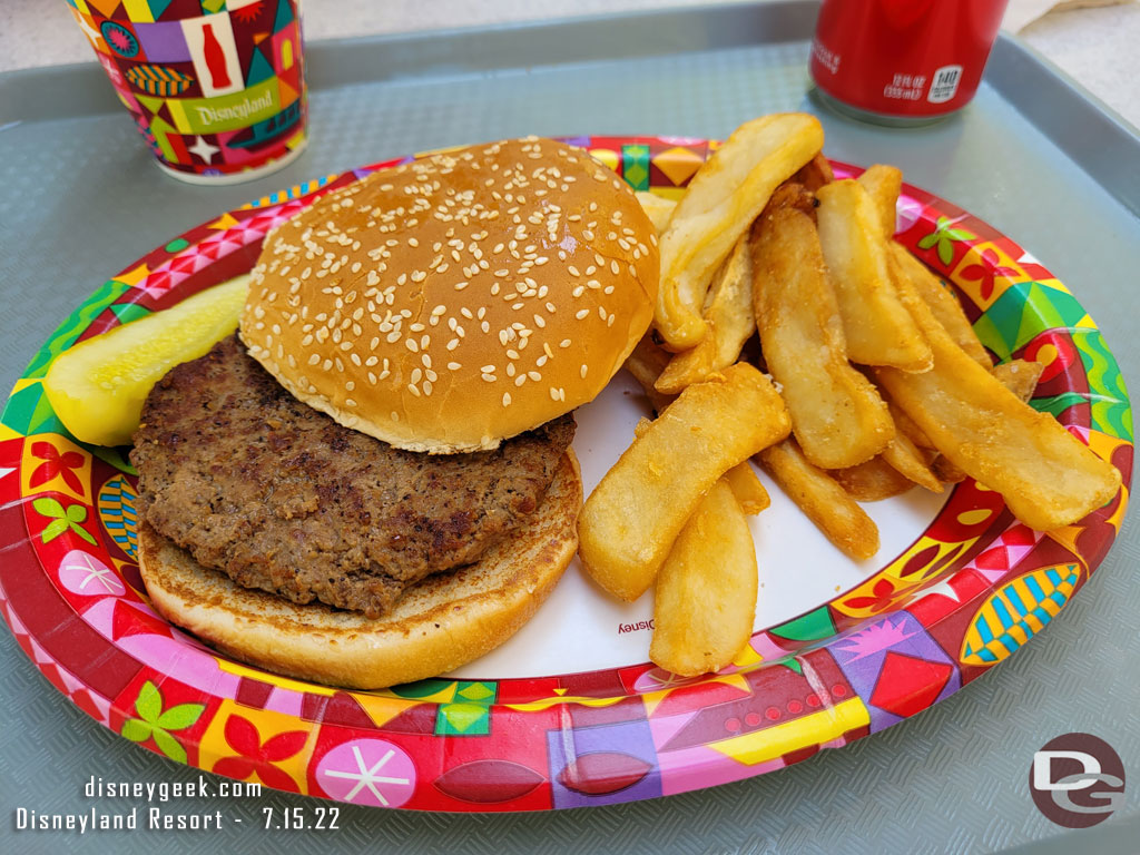 I went with a burger and fries.