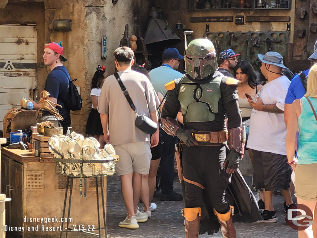 Bob Fett doing some shopping in the marketplace