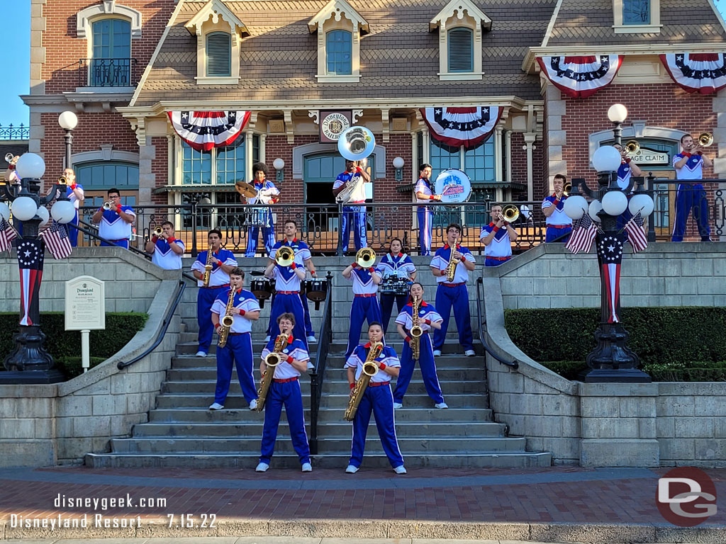 Time for the 6:10 performance by the 2022 Disneyland Resort All-American College Band