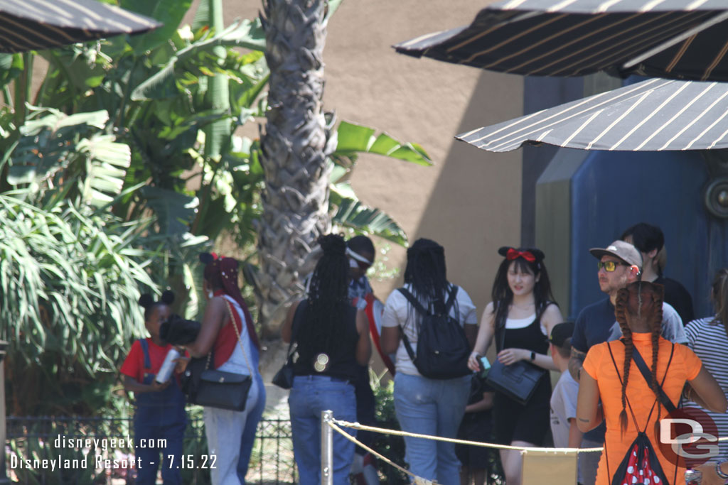 Captain America was meeting guests in the corner near the Guardians of the Galaxy exit.  to the left Scarlet Witch was meeting.