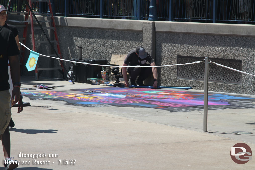 World of Color Chalk Art was being completed near the Little Mermaid queue in Paradise Gardens Park