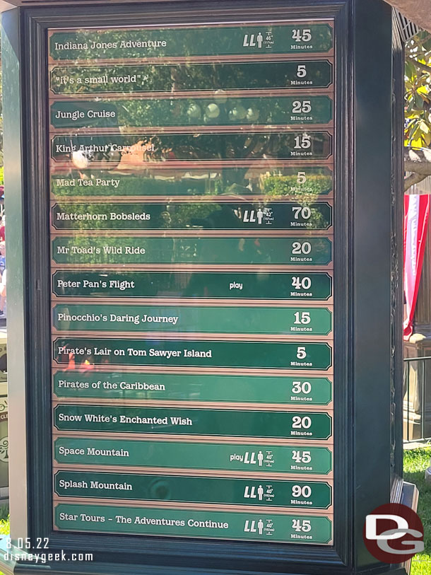 3:30pm Disneyland wait times