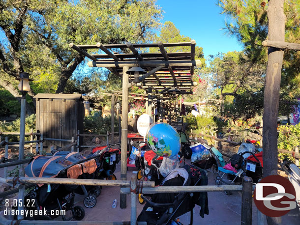 The former FastPass area is stroller parking.