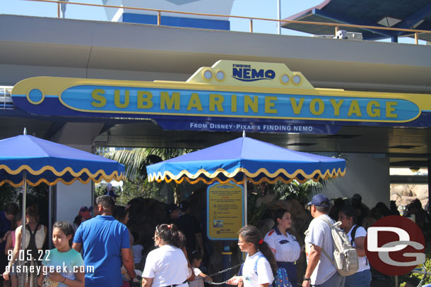 Finding Nemo Submarine Voyage has reopened since my last visit. The wait was 40 minutes.