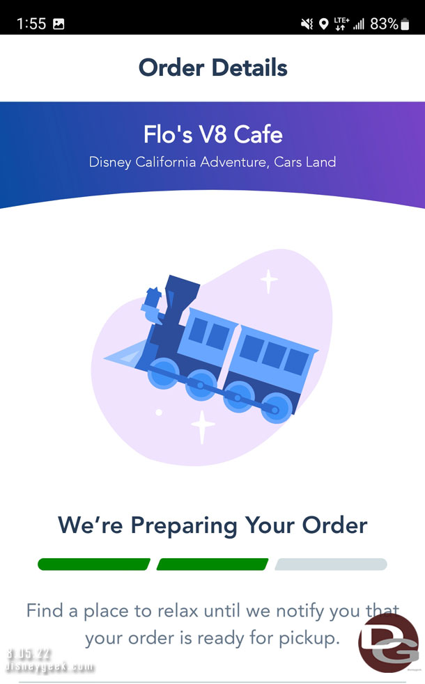 Ordered food from Flo's.  Here are some of the graphics on the app while I waited.