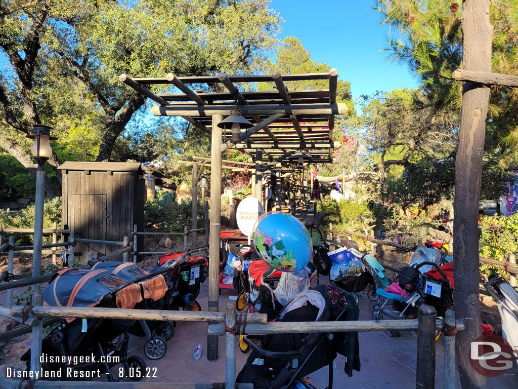 The former FastPass area is stroller parking.