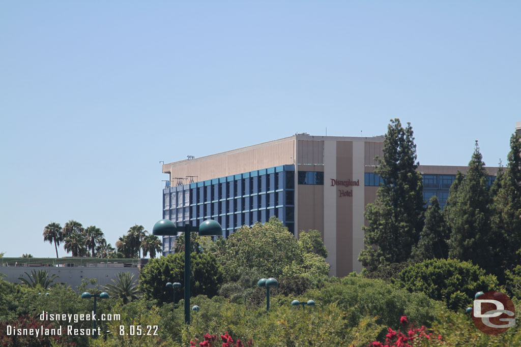 The Disneyland Hotel towers are being repainted.