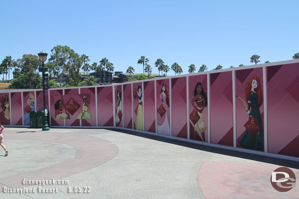 The construction walls in Downtown Disney feature the ads for the Ultimate Princess Collection now.