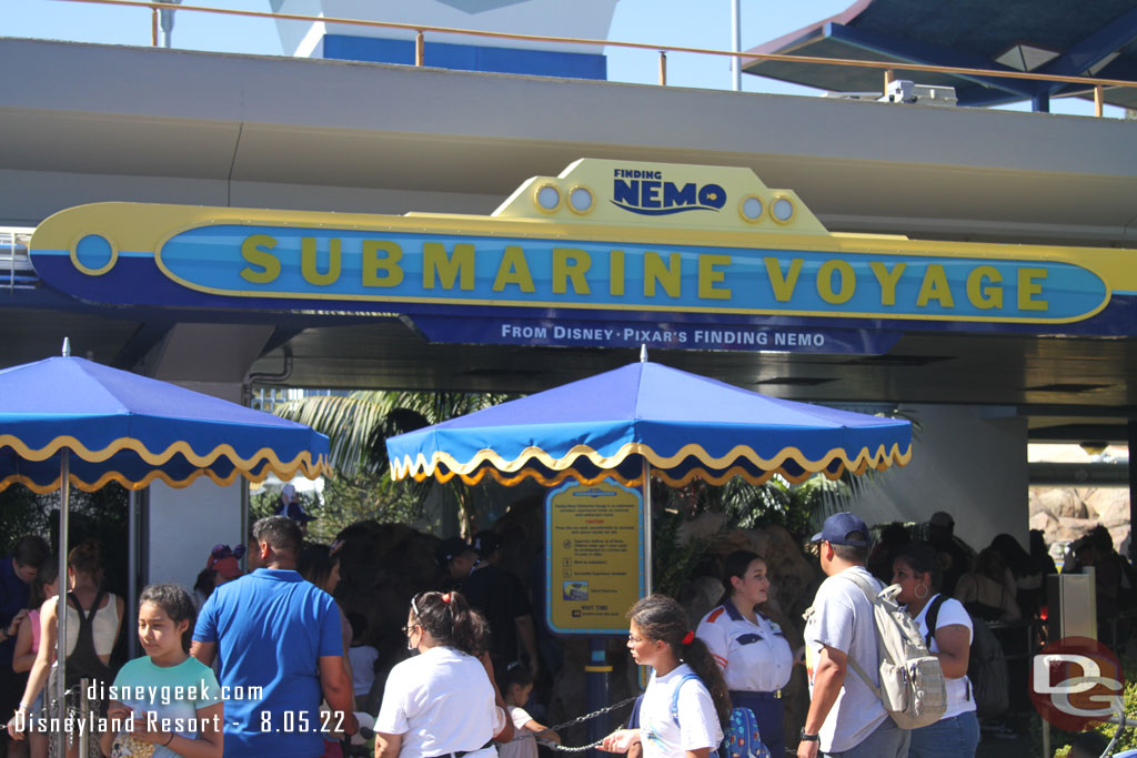 Finding Nemo Submarine Voyage has reopened since my last visit. The wait was 40 minutes.