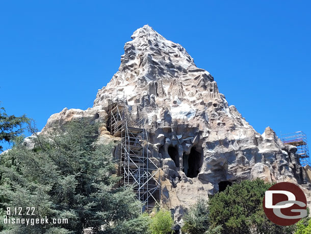 The Matterhorn is closed for regular renovation work. Some scaffolding is set up for the project.