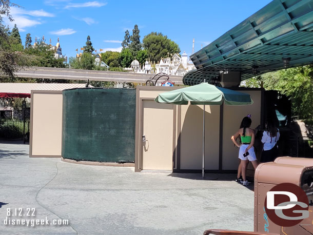 The former FastPass area is also behind walls.