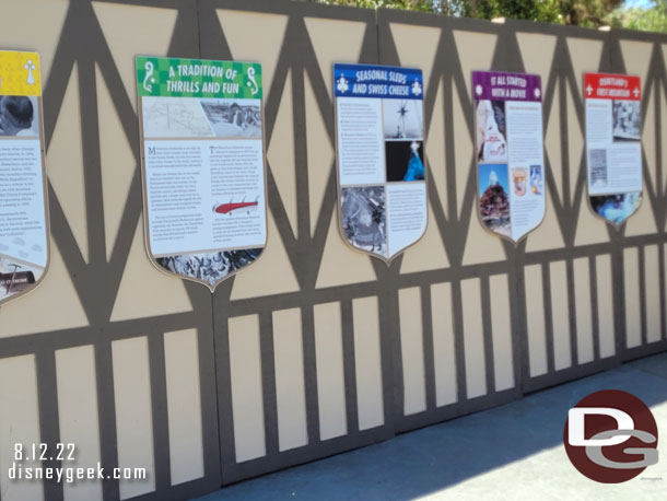 The wall features some signs with history of the attraction.