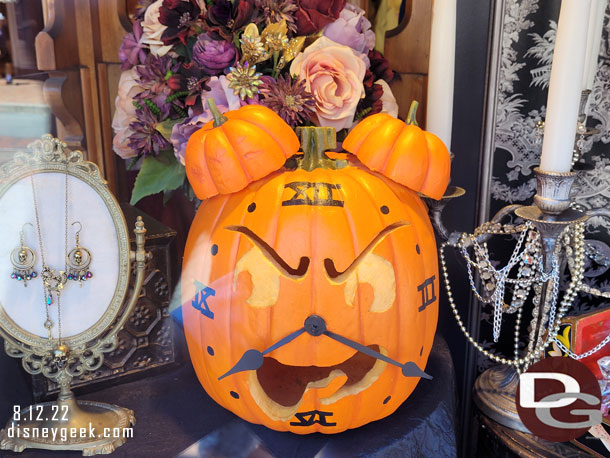 More Halloween decorations are up this week, the windows along Main Street have their pumpkins.