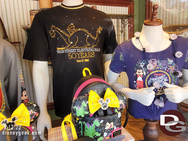 Main Street Electrical Parade 50th Anniversary merchandise.