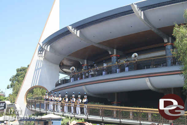 The Disneyland Band wrapping up their set in Tomorrowland.