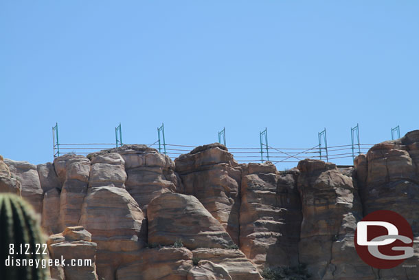 Scaffolding is visible over the top of the rock work in Ornament Valley