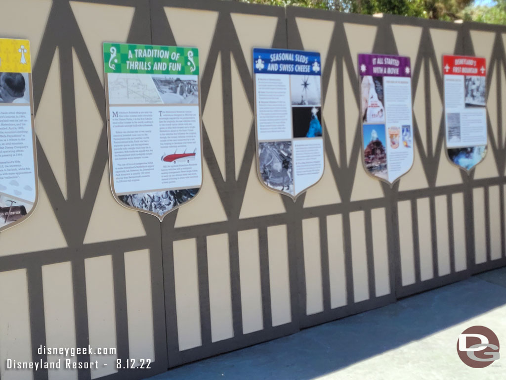 The wall features some signs with history of the attraction.