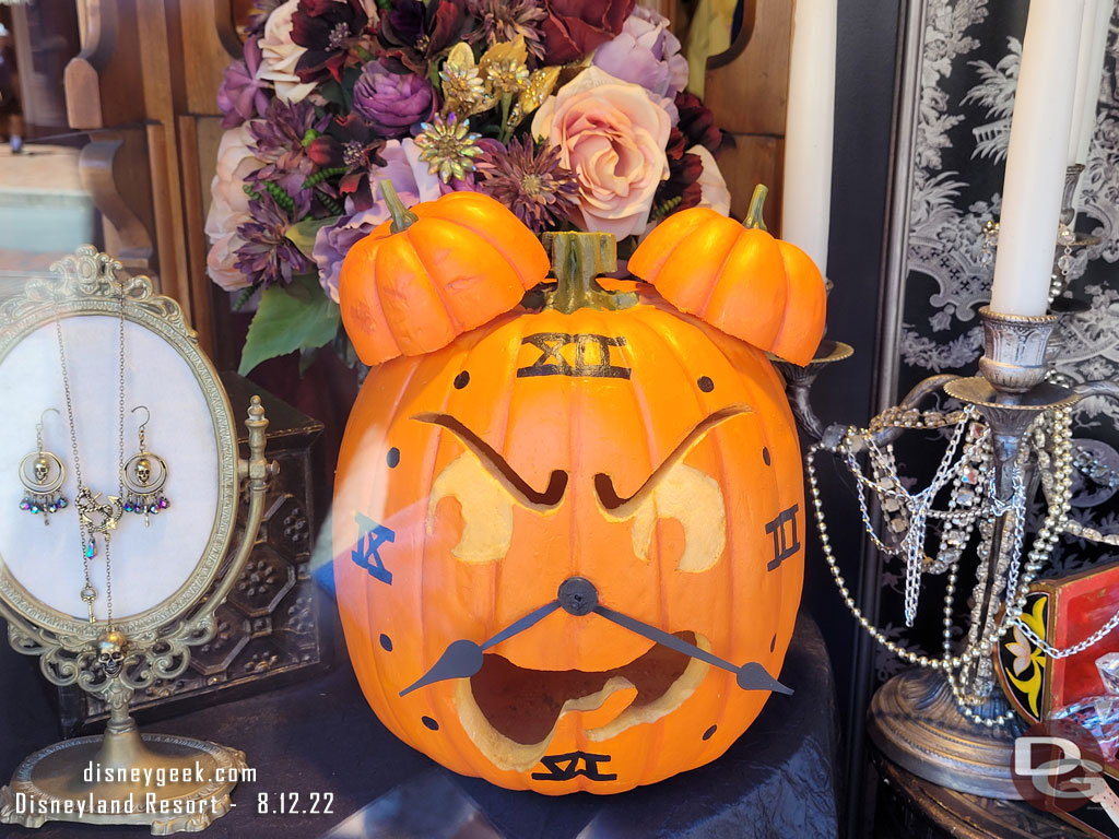 More Halloween decorations are up this week, the windows along Main Street have their pumpkins.