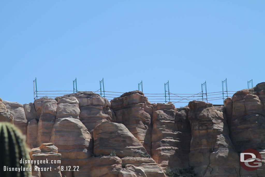 Scaffolding is visible over the top of the rock work in Ornament Valley