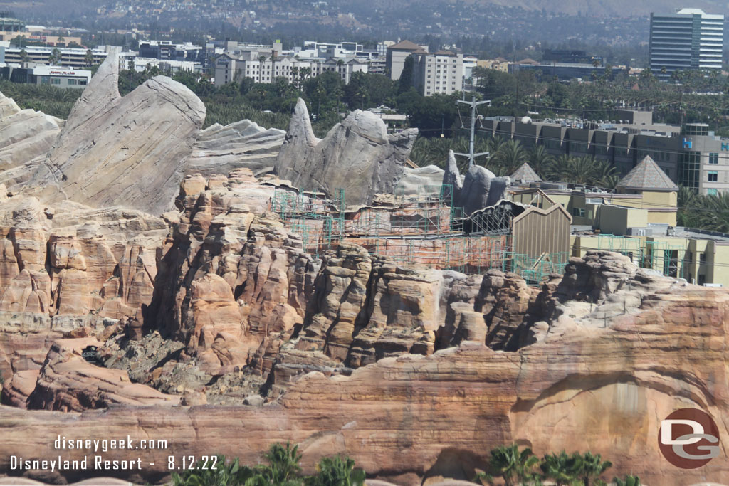 From the Pal-A-Round you can see the scaffolding more clearly in Cars Land.