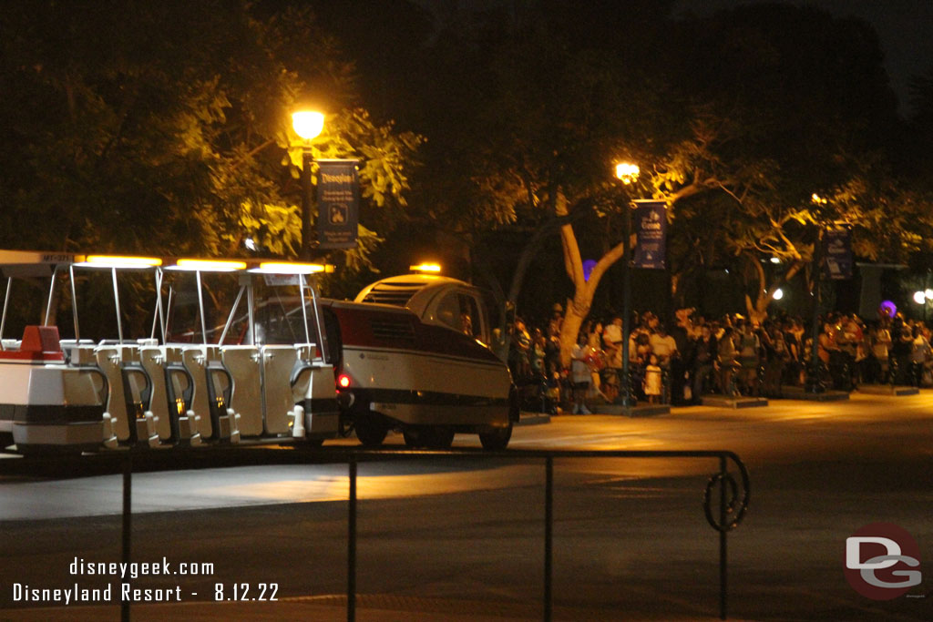 9:42pm - Waiting for a tram to return to the parking structure and conclude my day.