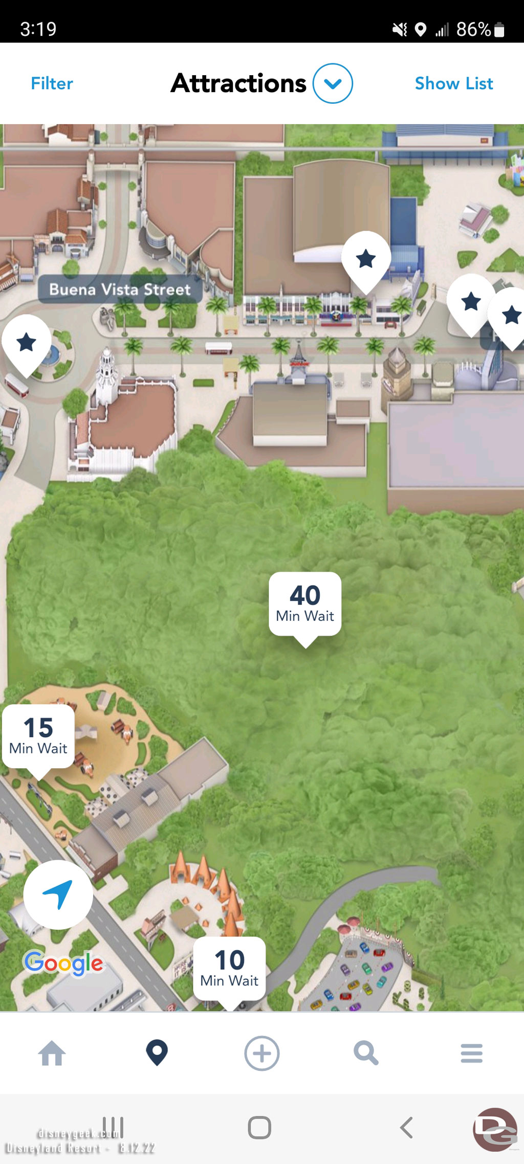 The Disneyland App was hiding Avengers Campus again for me.