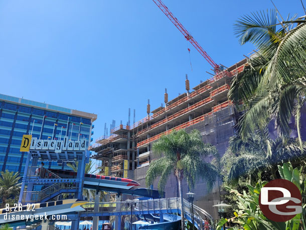 The Disney Vacation Club Tower continues to reach skyward. The 10th floor is taking shape now.