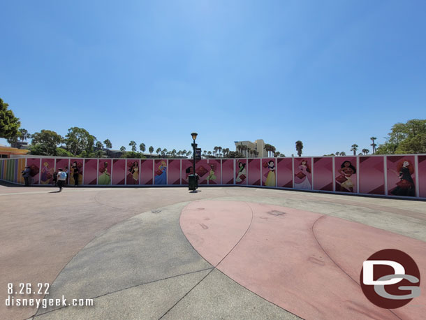 No visible progress in Downtown Disney from ground level.