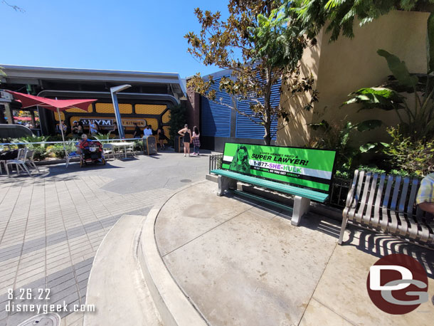 She-Hulk bench in Avengers Campus