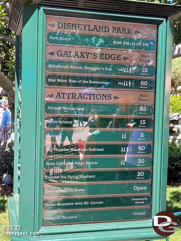 Disneyland wait times at 2:51pm