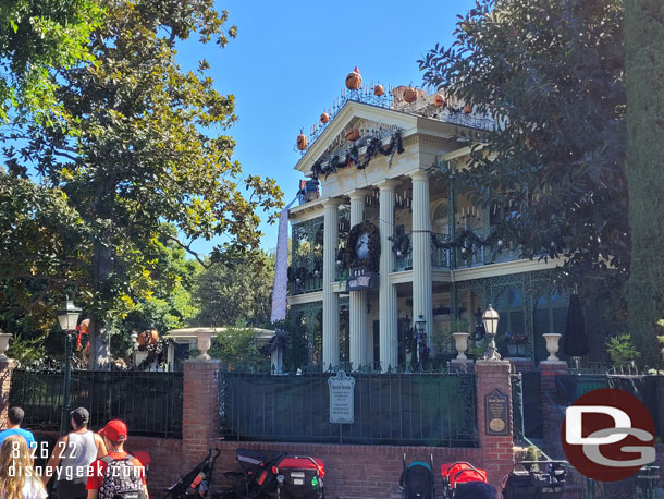 Haunted Mansion Holiday returns next Friday. Most of the exterior work looks complete.