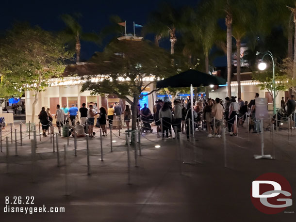 9:08pm - a healthy line at the Ticket booths this evening as I was leaving.